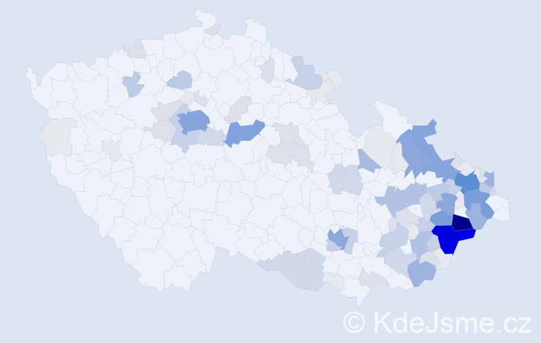 Příjmení: 'Minarčíková', počet výskytů 366 v celé ČR