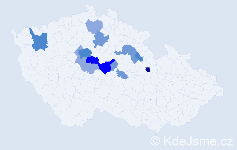 Příjmení: 'Voclová', počet výskytů 36 v celé ČR