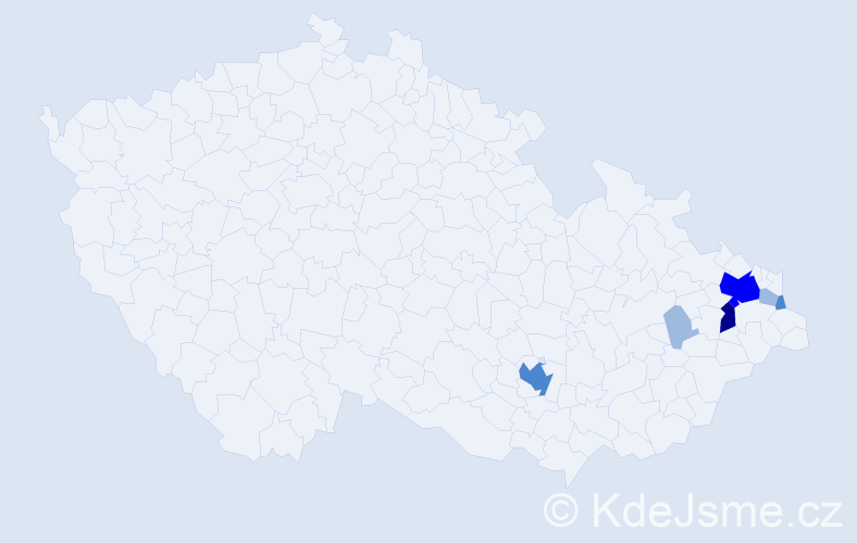 Příjmení: 'Kubaliková', počet výskytů 13 v celé ČR
