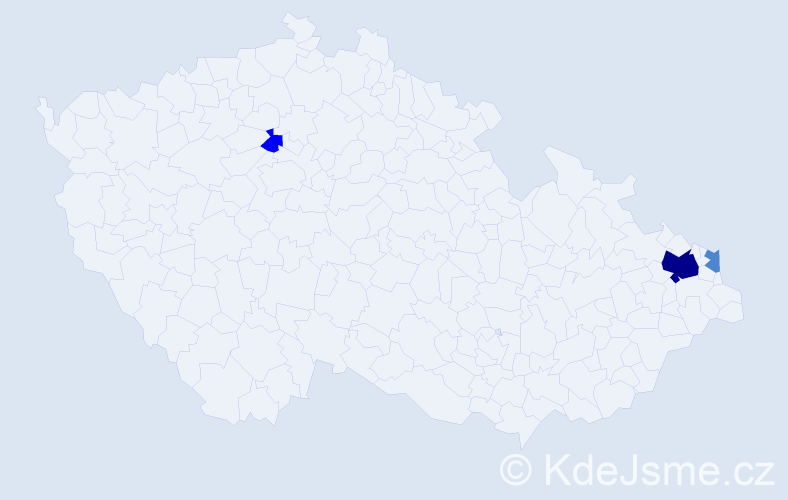 Příjmení: 'Góralczyková', počet výskytů 9 v celé ČR