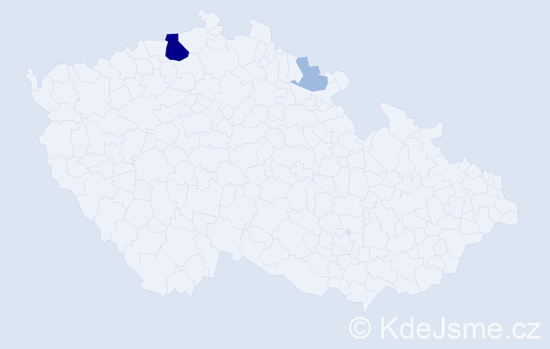 Příjmení: 'Čarny', počet výskytů 5 v celé ČR