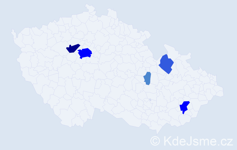 Příjmení: 'Hradiláková', počet výskytů 18 v celé ČR