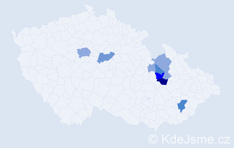 Příjmení: 'Hetclová', počet výskytů 23 v celé ČR