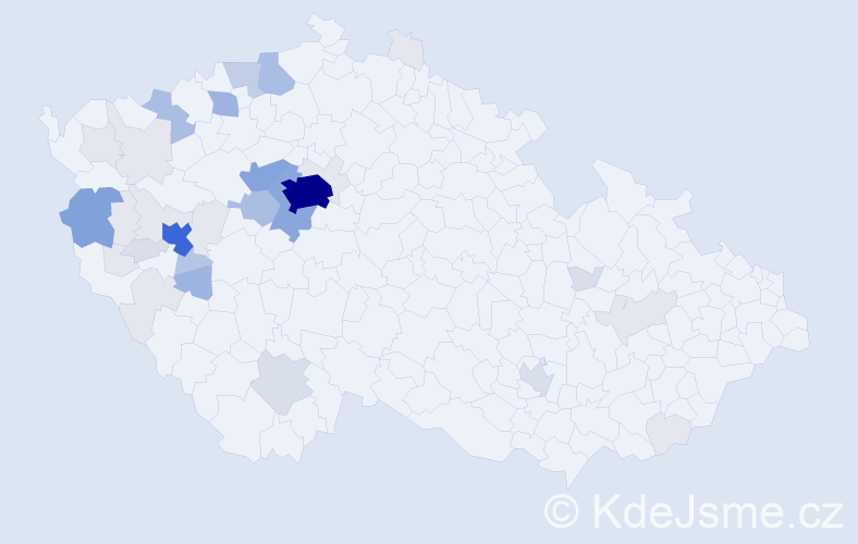 Příjmení: 'Šroubek', počet výskytů 156 v celé ČR