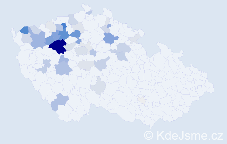 Příjmení: 'Bařtipán', počet výskytů 128 v celé ČR