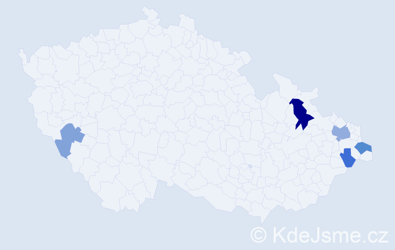 Příjmení: 'Michňáková', počet výskytů 10 v celé ČR