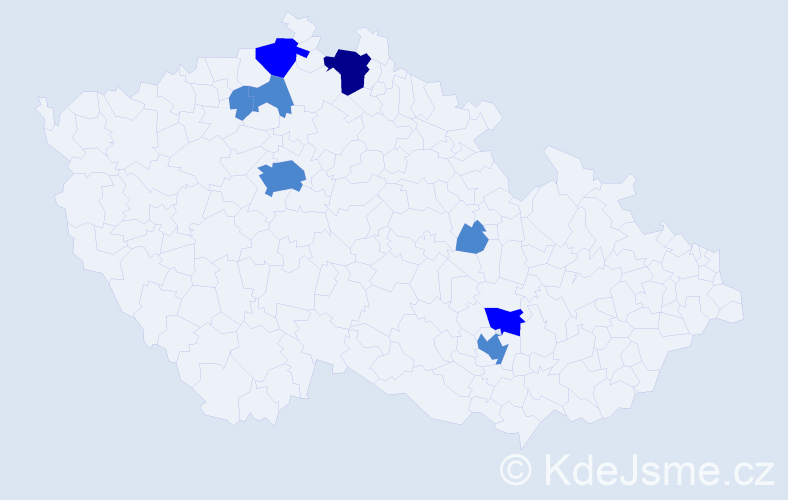 Příjmení: 'Podmele', počet výskytů 12 v celé ČR
