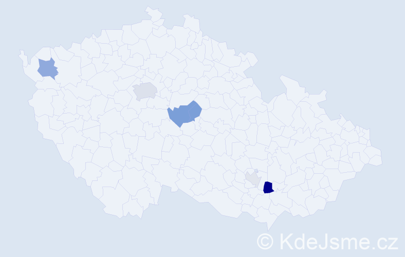 Příjmení: 'Krauer', počet výskytů 13 v celé ČR