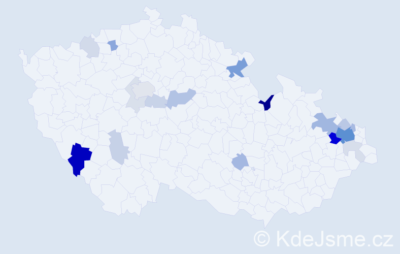 Příjmení: 'Pasker', počet výskytů 54 v celé ČR