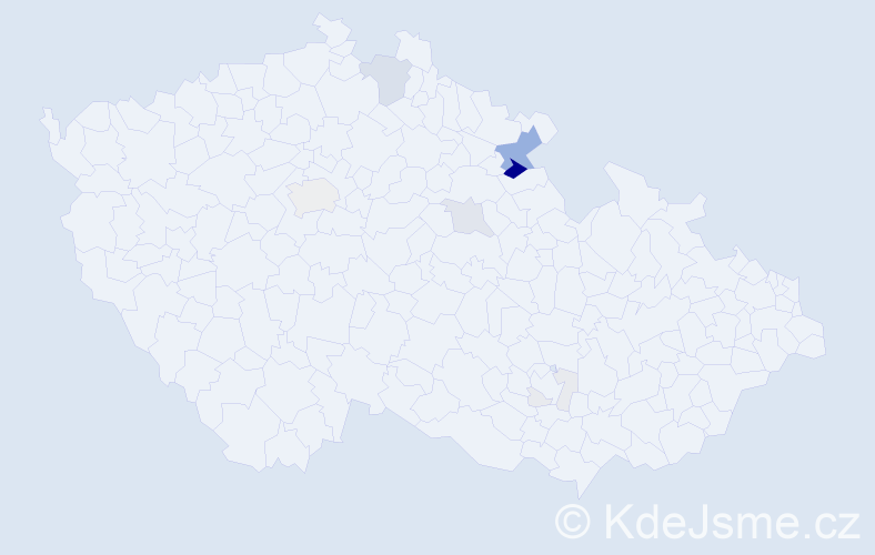 Příjmení: 'Macháně', počet výskytů 38 v celé ČR