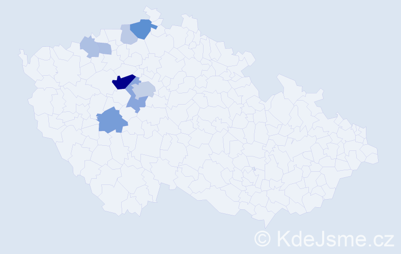 Příjmení: 'Evanová', počet výskytů 25 v celé ČR