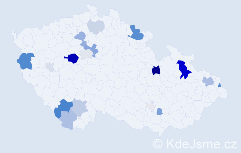 Příjmení: 'Foltín', počet výskytů 53 v celé ČR