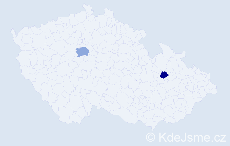 Příjmení: 'Bohiňáková', počet výskytů 6 v celé ČR