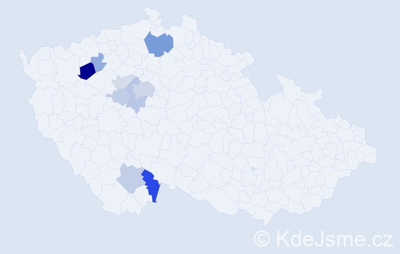 Příjmení: 'Kecek', počet výskytů 26 v celé ČR