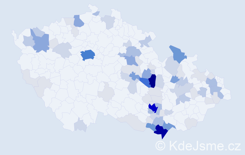 Příjmení: 'Cupalová', počet výskytů 271 v celé ČR