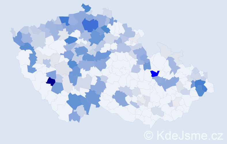 Příjmení: 'Masopust', počet výskytů 749 v celé ČR