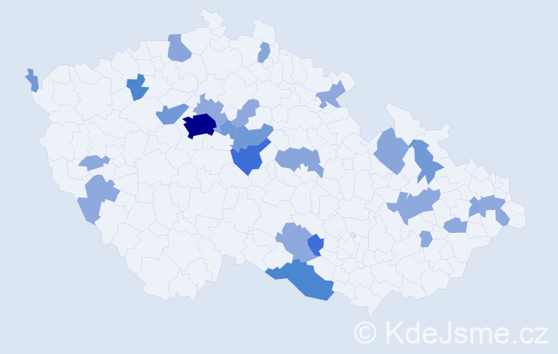 Příjmení: 'Vaváková', počet výskytů 63 v celé ČR