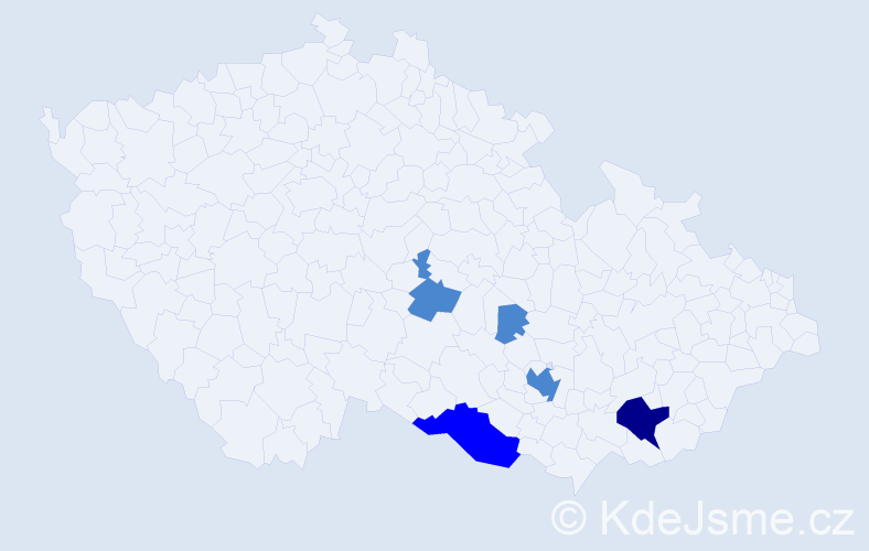 Příjmení: 'Nabitá', počet výskytů 8 v celé ČR