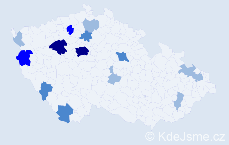 Příjmení: 'Fecková', počet výskytů 30 v celé ČR