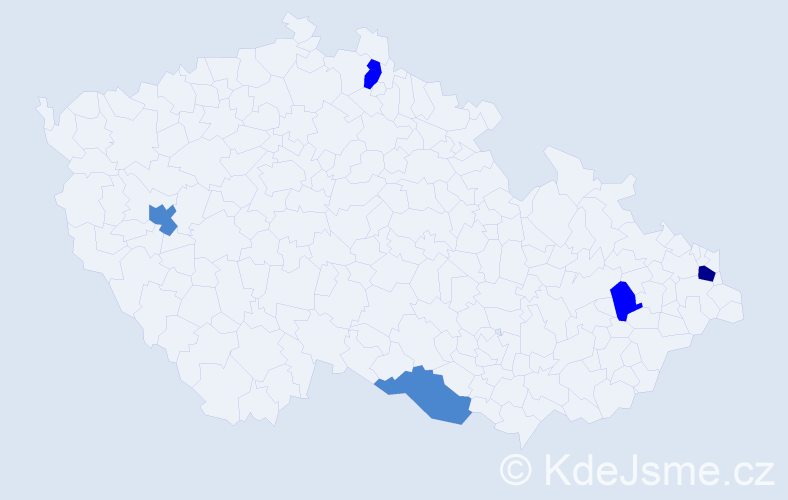 Příjmení: 'Stiedlová', počet výskytů 9 v celé ČR