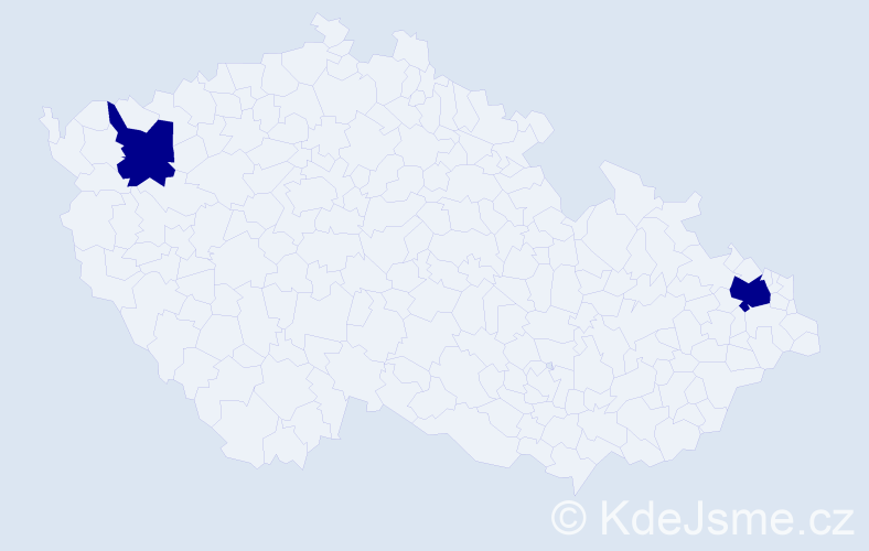 Příjmení: 'Krištofory', počet výskytů 4 v celé ČR