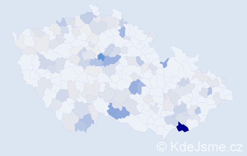 Příjmení: 'Břečka', počet výskytů 468 v celé ČR