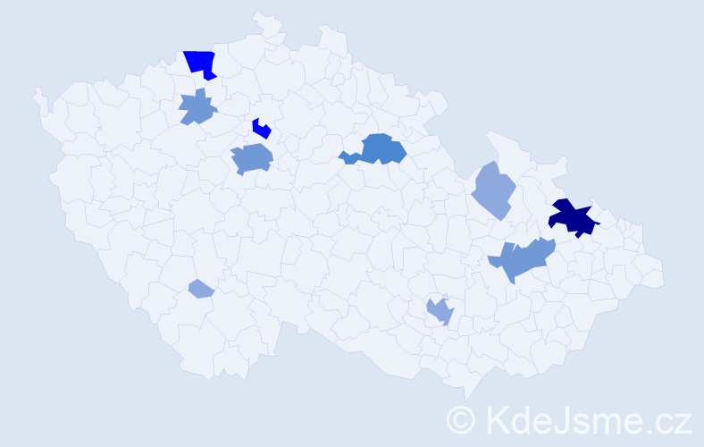 Příjmení: 'Peiker', počet výskytů 26 v celé ČR