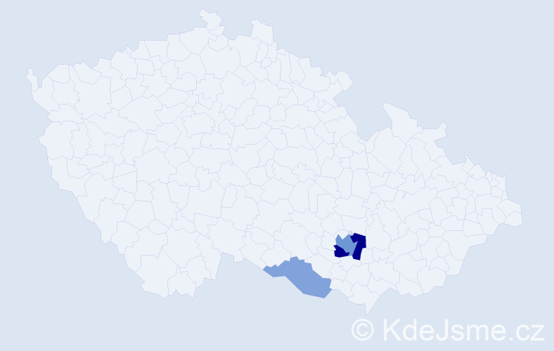 Příjmení: 'Kokrhánek', počet výskytů 8 v celé ČR