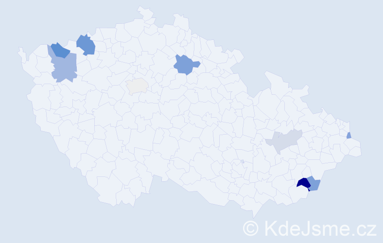 Příjmení: 'Balšan', počet výskytů 17 v celé ČR