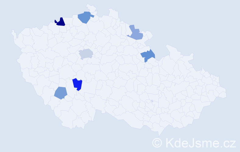 Příjmení: 'Papešová', počet výskytů 13 v celé ČR