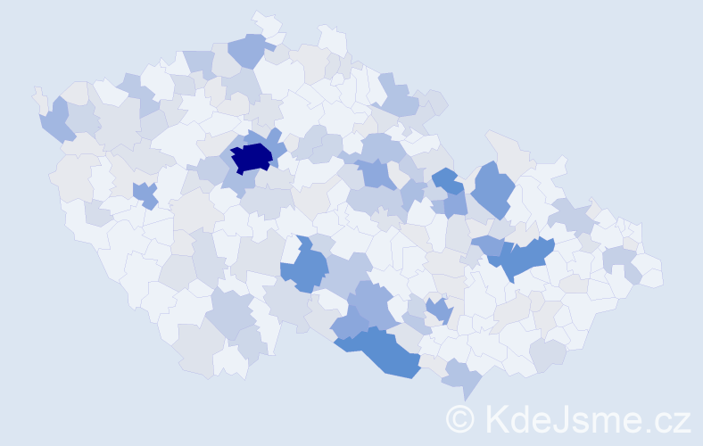 Příjmení: 'Vyhnálek', počet výskytů 522 v celé ČR