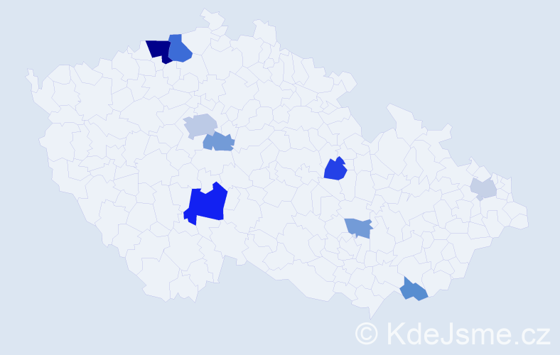 Příjmení: 'Saksun', počet výskytů 20 v celé ČR