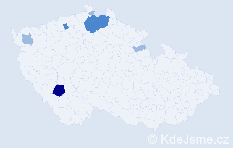 Příjmení: 'Veitsová', počet výskytů 15 v celé ČR