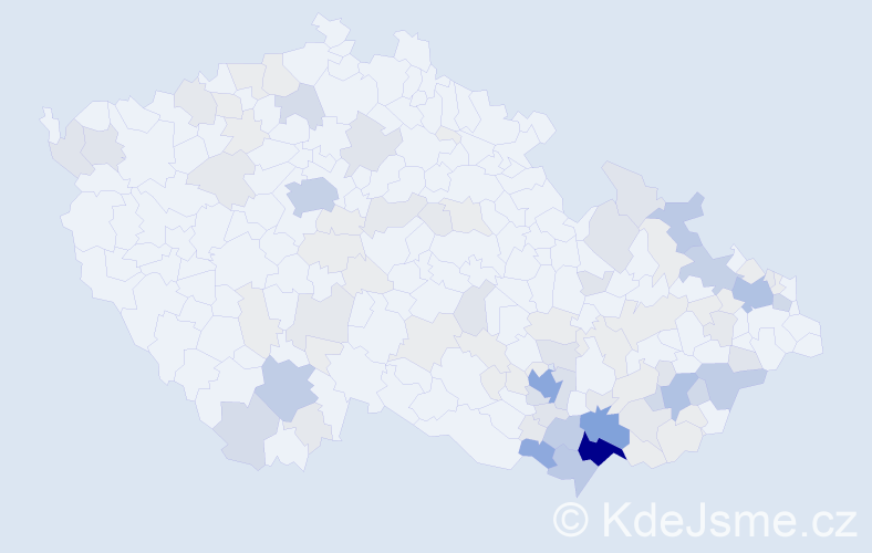 Příjmení: 'Bravenec', počet výskytů 357 v celé ČR