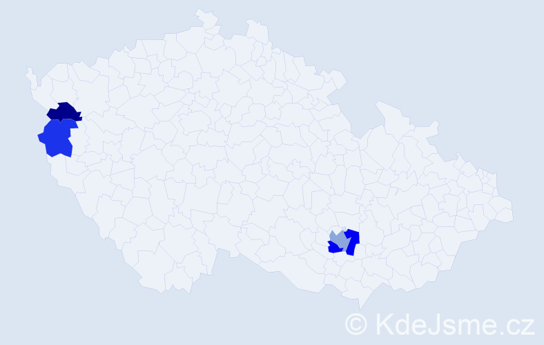 Příjmení: 'Kuschel', počet výskytů 6 v celé ČR