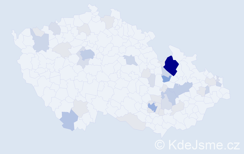 Příjmení: 'Rulíšková', počet výskytů 116 v celé ČR