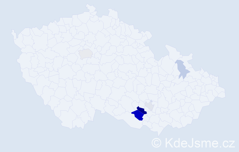 Příjmení: 'Lesonický', počet výskytů 17 v celé ČR
