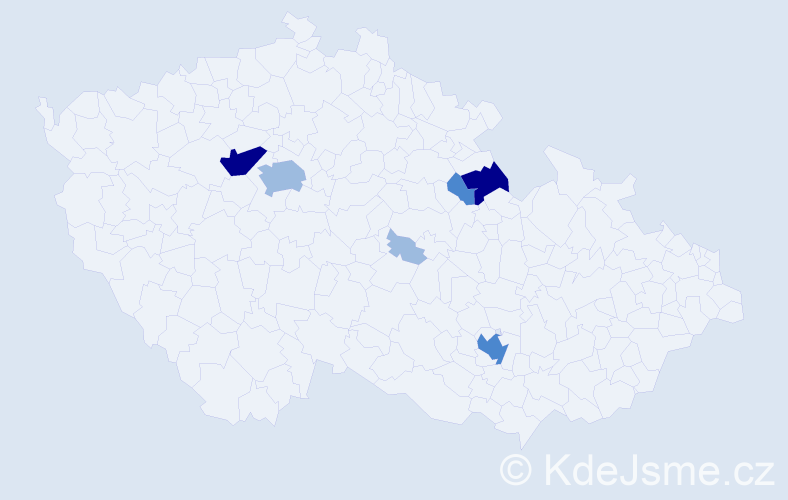 Příjmení: 'Kuckir', počet výskytů 14 v celé ČR