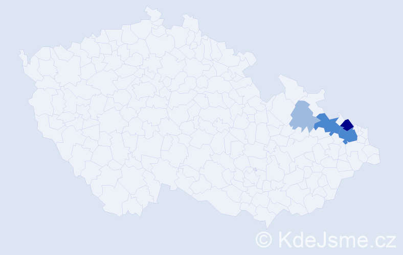 Příjmení: 'Feretová', počet výskytů 10 v celé ČR