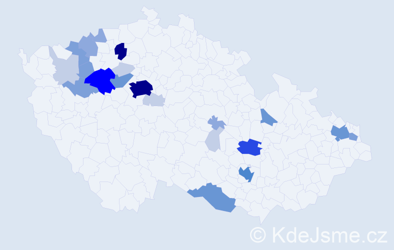 Příjmení: 'Scheiner', počet výskytů 80 v celé ČR