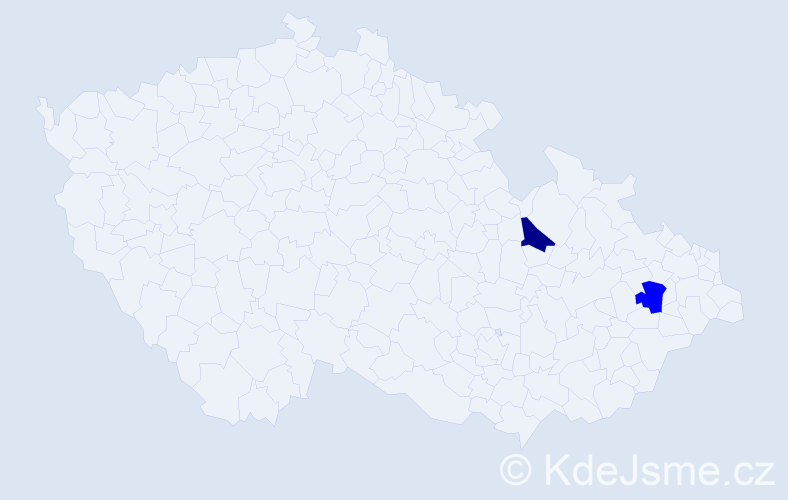 Příjmení: 'Kunčik', počet výskytů 5 v celé ČR