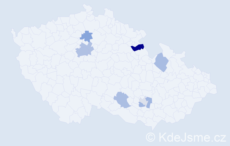 Příjmení: 'Buta', počet výskytů 17 v celé ČR