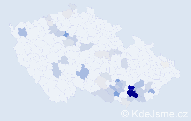 Příjmení: 'Goliáš', počet výskytů 153 v celé ČR