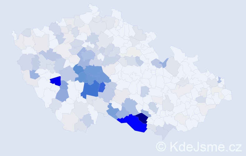 Příjmení: 'Balík', počet výskytů 627 v celé ČR