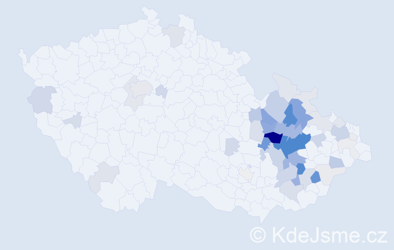 Příjmení: 'Srovnalová', počet výskytů 194 v celé ČR