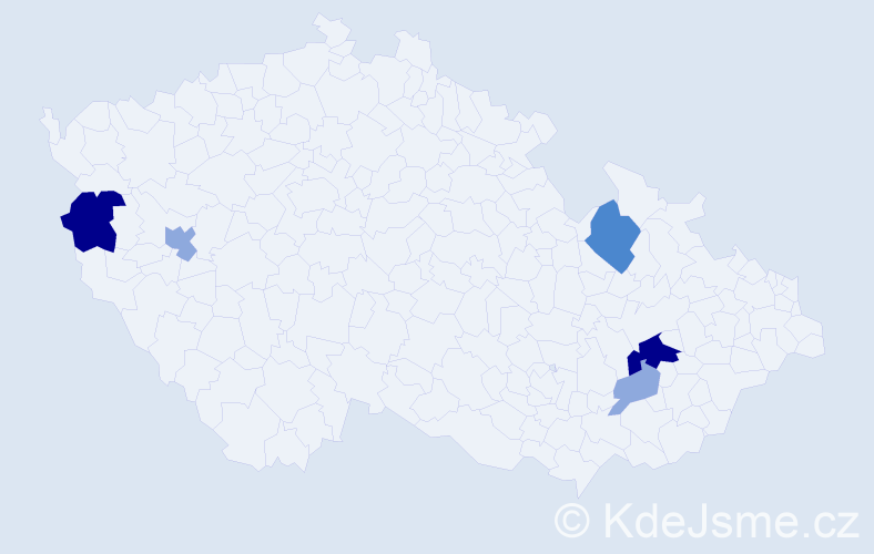 Příjmení: 'Čeč', počet výskytů 14 v celé ČR