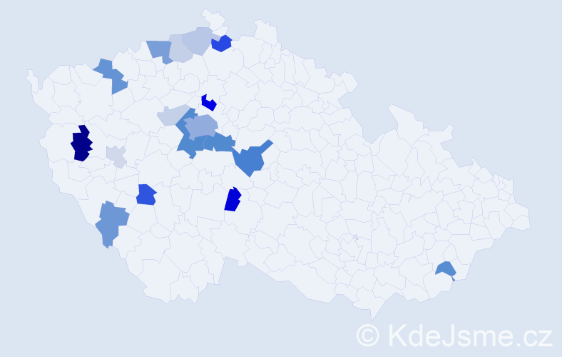 Příjmení: 'Coňková', počet výskytů 46 v celé ČR