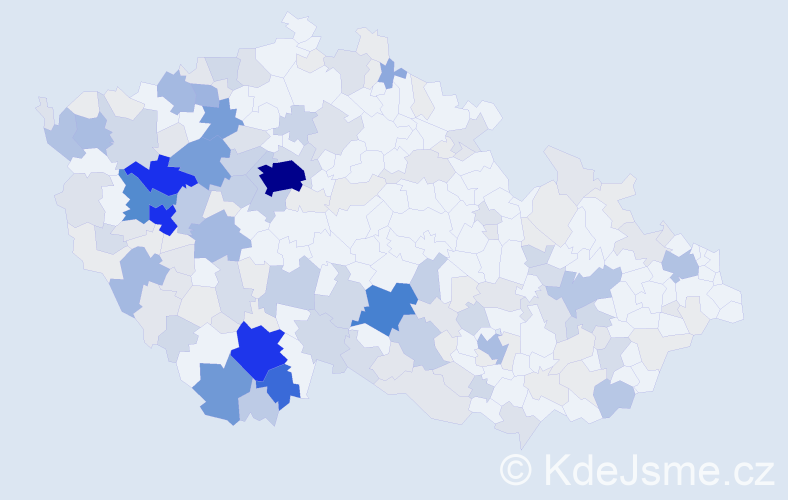 Příjmení: 'Lavička', počet výskytů 786 v celé ČR