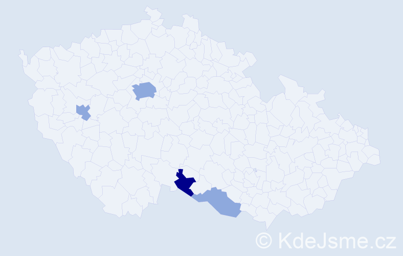 Příjmení: 'Kloiber', počet výskytů 8 v celé ČR