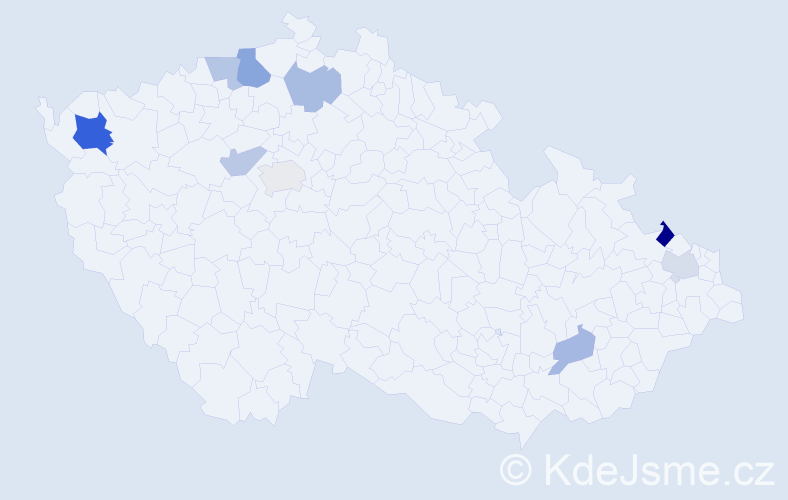 Příjmení: 'Tamajková', počet výskytů 14 v celé ČR
